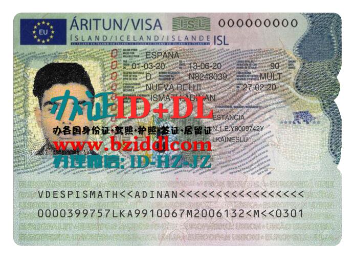 冰岛签证PSD模板Iceland Visa PSD template